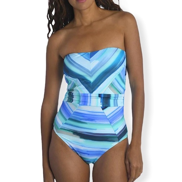 La Blanca Ocean Tides Striped One Piece - Picture 2 of 16
